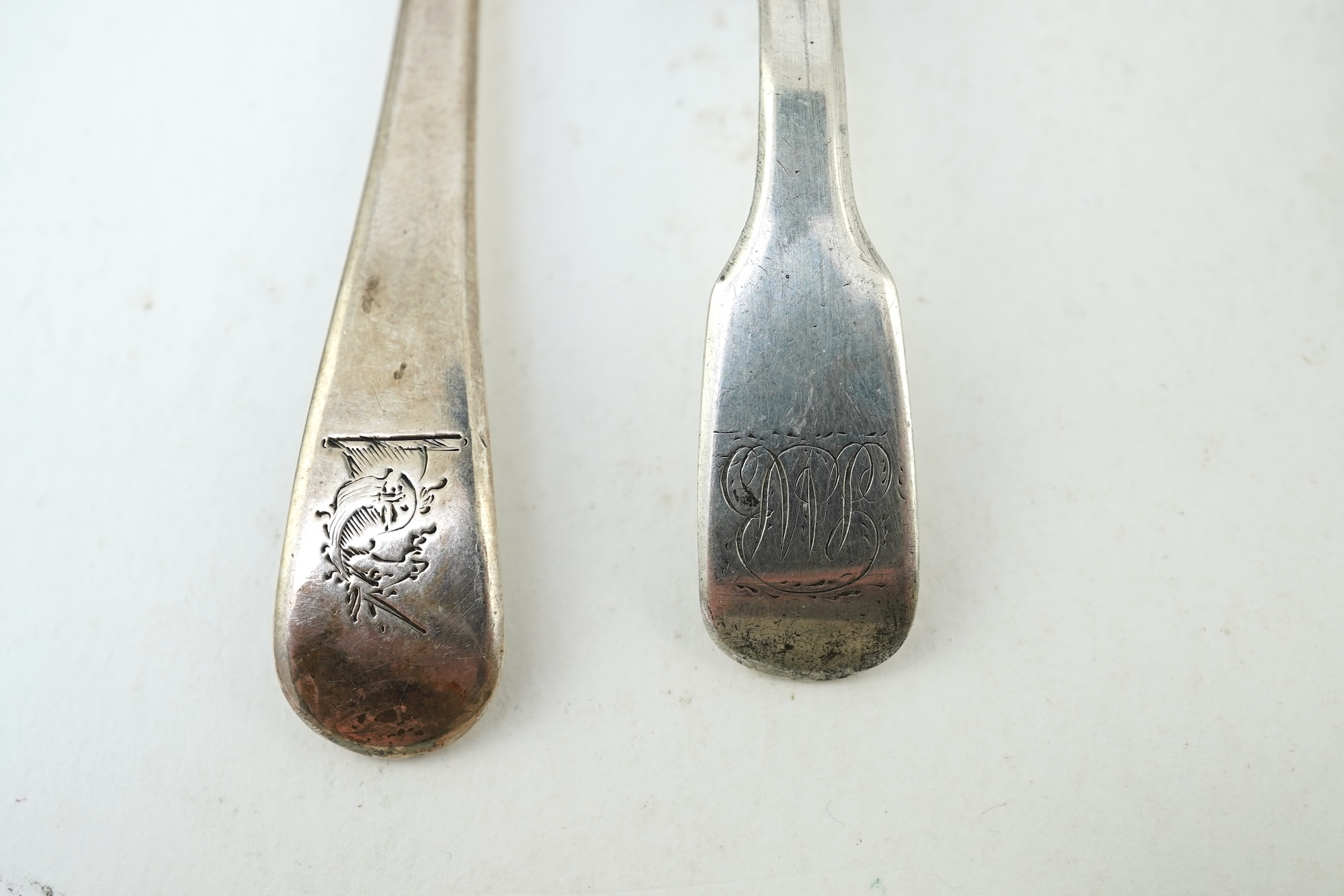 Ten assorted manly 19th century silver caddy spoons